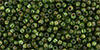 TOHO Round 11/0 Tube 2.5" : HYBRID Transparent Frosted Peridot - Picasso