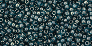 TOHO Round 11/0 : HYBRID Sueded Gold Transparent Capri Blue