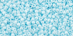 TOHO Round 15/0 Tube 2.5" : Opaque-Lustered Pale Blue