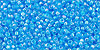 TOHO Round 15/0 Tube 2.5" : Transparent-Rainbow Dk Aqua