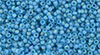 TOHO Round 15/0 Tube 2.5" : Transparent-Rainbow Frosted Dk Aquamarine