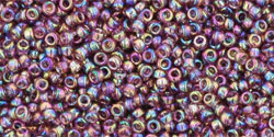 TOHO Round 15/0 Tube 2.5" : Transparent Rainbow Med Amethyst