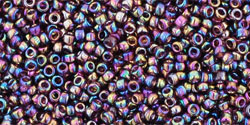 TOHO Round 15/0 Tube 2.5" : Transparent Rainbow Amethyst