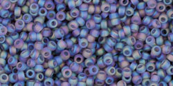 TOHO Round 15/0 Tube 2.5" : Transparent Rainbow Frosted Lt Tanzanite