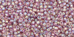 TOHO Round 15/0 Tube 2.5" : Transparent Rainbow Lt Amethyst