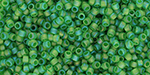 TOHO Round 15/0 : Transparent-Rainbow Frosted Peridot