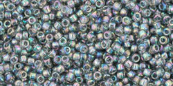 TOHO Round 15/0 Tube 5.5" : Transparent-Rainbow Gray