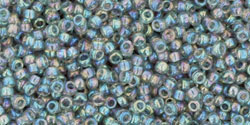 TOHO Round 15/0 Tube 2.5" : Transparent-Rainbow Black Diamond