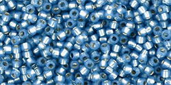 TOHO Round 15/0 Tube 2.5" : Silver-Lined Milky Montana Blue