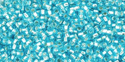 TOHO Round 15/0 Tube 2.5" : Silver-Lined Aquamarine