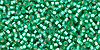 TOHO Round 15/0 Tube 2.5" : Silver-Lined Frosted Dk Peridot