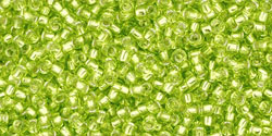 TOHO Round 15/0 Tube 2.5" : Silver-Lined Lime Green