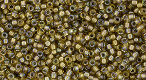 TOHO Round 15/0 : Inside-Color Rainbow Lt Topaz/Gray-Lined