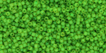 TOHO Round 15/0 Tube 2.5" : Inside-Color Frosted Jonquil/Shamrock-Lined