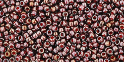 TOHO Round 15/0 : Inside-Color Montana Blue/Oxblood-Lined