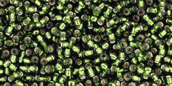 TOHO Round 15/0 Tube 2.5" : Silver-Lined Olivine