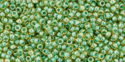 TOHO Round 15/0 Tube 5.5" : Inside-Color Topaz/Mint Julep-Lined