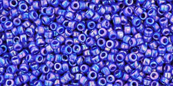 TOHO Round 15/0 Tube 2.5" : Opaque-Rainbow Navy Blue