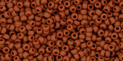 TOHO Round 15/0 Tube 2.5" : Opaque-Frosted Terra Cotta