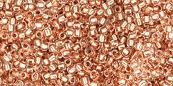 TOHO Round 15/0 Tube 2.5" : Copper-Lined Crystal