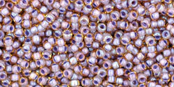 TOHO Round 15/0 Tube 2.5" : Inside-Color Lt Topaz/Opaque Lavender-Lined