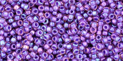 TOHO Round 15/0 Tube 2.5" : Inside-Color Rainbow Rosaline/Opaque Purple-Lined