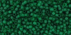 TOHO Round 15/0 Tube 2.5" : Transparent-Frosted Green Emerald