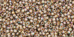 TOHO Round 15/0 Tube 2.5" : Gold-Lined Rainbow Black Diamond