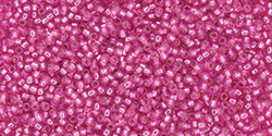 TOHO Round 15/0 : PermaFinish - Translucent Silver-Lined Hot Pink