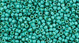 TOHO Round 15/0 Tube 2.5" : PermaFinish - Frosted Galvanized Turquoise