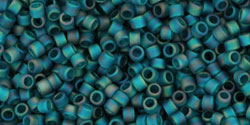 TOHO Treasure #1 Tube 2.5" : Transparent Frosted Teal Rainbow