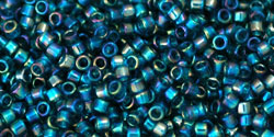 TOHO Treasure #1 Tube 2.5" : Transparent Teal Rainbow