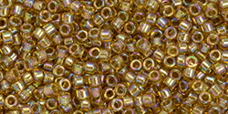 TOHO Treasure #1 Tube 2.5" : Gold-Lined Lt Topaz Rainbow