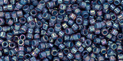 TOHO Treasure #1 Tube 2.5" : Denim Blue-Lined Lt Amethyst Rainbow