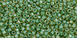 TOHO Treasure #1 Tube 2.5" : Mint Julep-Lined Topaz