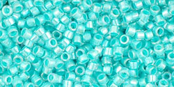 TOHO Treasure #1 Tube 2.5" : Pale Turquoise-Lined Crystal Rainbow