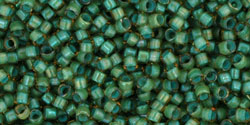 TOHO Treasure #1 Tube 2.5" : Seafoam-Lined Lt Topaz Rainbow