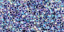 TOHO Treasure #1 (11/0) : Inside-Color Rainbow Aqua/Purple-Lined