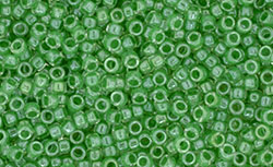 TOHO Takumi LH Round 9/0 Tube 2.5" : Inside Color-Crystal/Apple Green-Lined