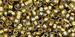 TOHO Takumi LH Round 11/0 Tube 2.5" : Inside-Color Crystal/Gold-Lined