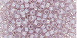 TOHO Takumi LH Round 11/0 Tube 2.5" : Inside-Color Rainbow Crystal/Pale Lavender-Lined