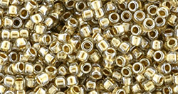 TOHO Takumi LH Round 11/0 Tube 2.5" : Gold-Lined Crystal