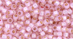 TOHO Takumi LH Round 11/0 : PermaFinish - Silver-Lined Milky Baby Pink