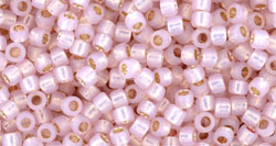 TOHO Takumi LH Round 11/0 Tube 2.5" : PermaFinish - Silver-Lined Milky Soft Pink