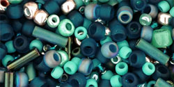 TOHO Multi-Shape/Color Mix Tube 2.5" : Tatsu- Teal Mix