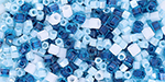 TOHO Multi-Shape/Color Mix Tube 2.5" : White/Blue Mix Assortment
