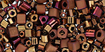 TOHO Multi-Shape/Color Mix Tube 2.5" : Tiger Eye Mix