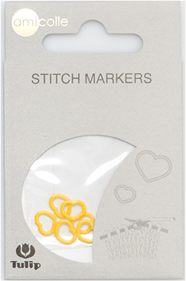 Tulip - Stitch Markers (7 pcs) : Heart - Yellow Small