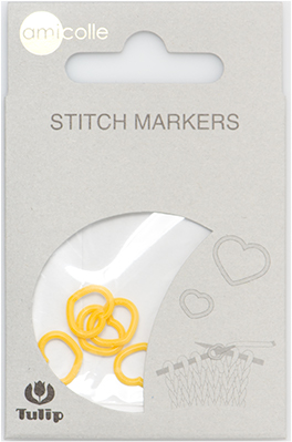 Tulip - Stitch Markers (7 pcs) : Heart - Yellow Medium