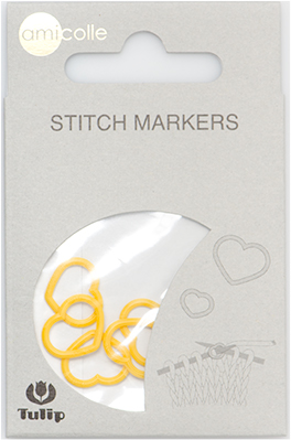 Tulip - Stitch Markers (7 pcs) : Heart - Yellow Large